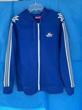 Norskwear | Royal Blue Zip Athleisure
Hoodie With Geometric Stripes